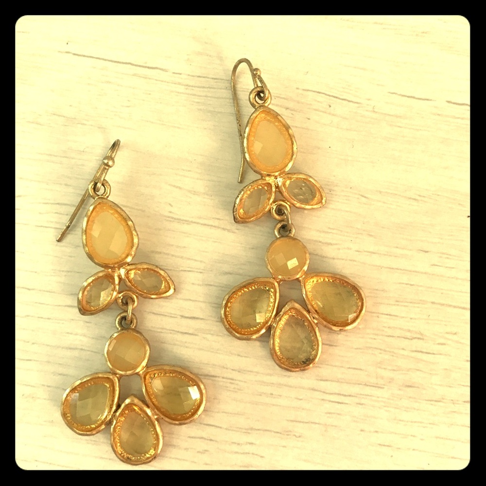 Argento Vivo Gold Citrine Drop Earrings